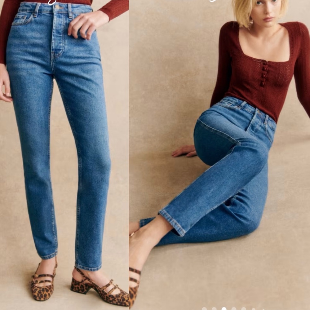 Sezane Le New Brut Sexy Bleu Denim Jeans Blue Size US 0